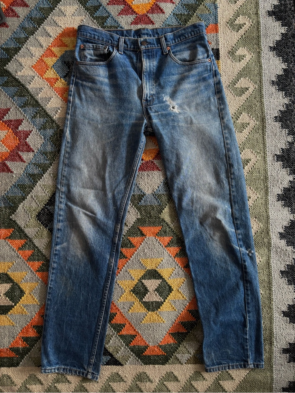 Levi's Made in U.S.A. 505 34 x 34 Distressed Straight Jeans
